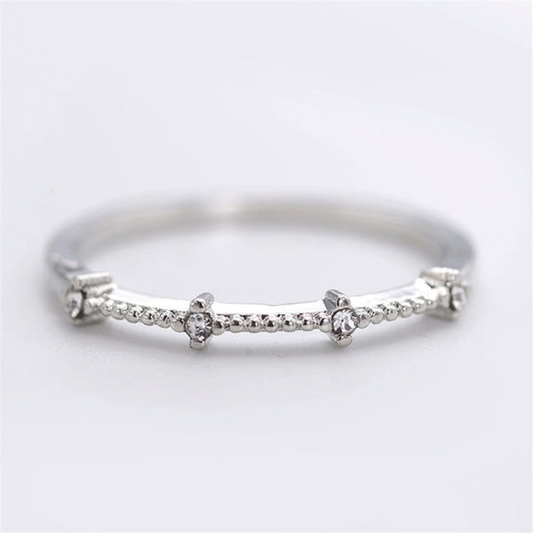 Japan And South Korea Rhinestone Rings For Women Silver Gold Rings