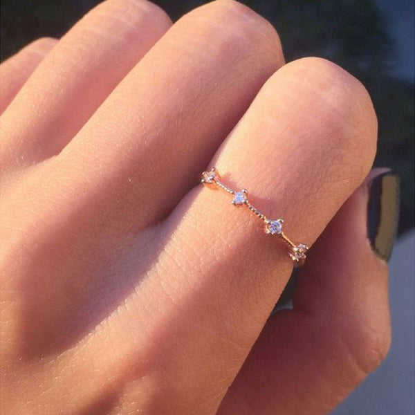 Japan And South Korea Rhinestone Rings For Women Silver Gold Rings